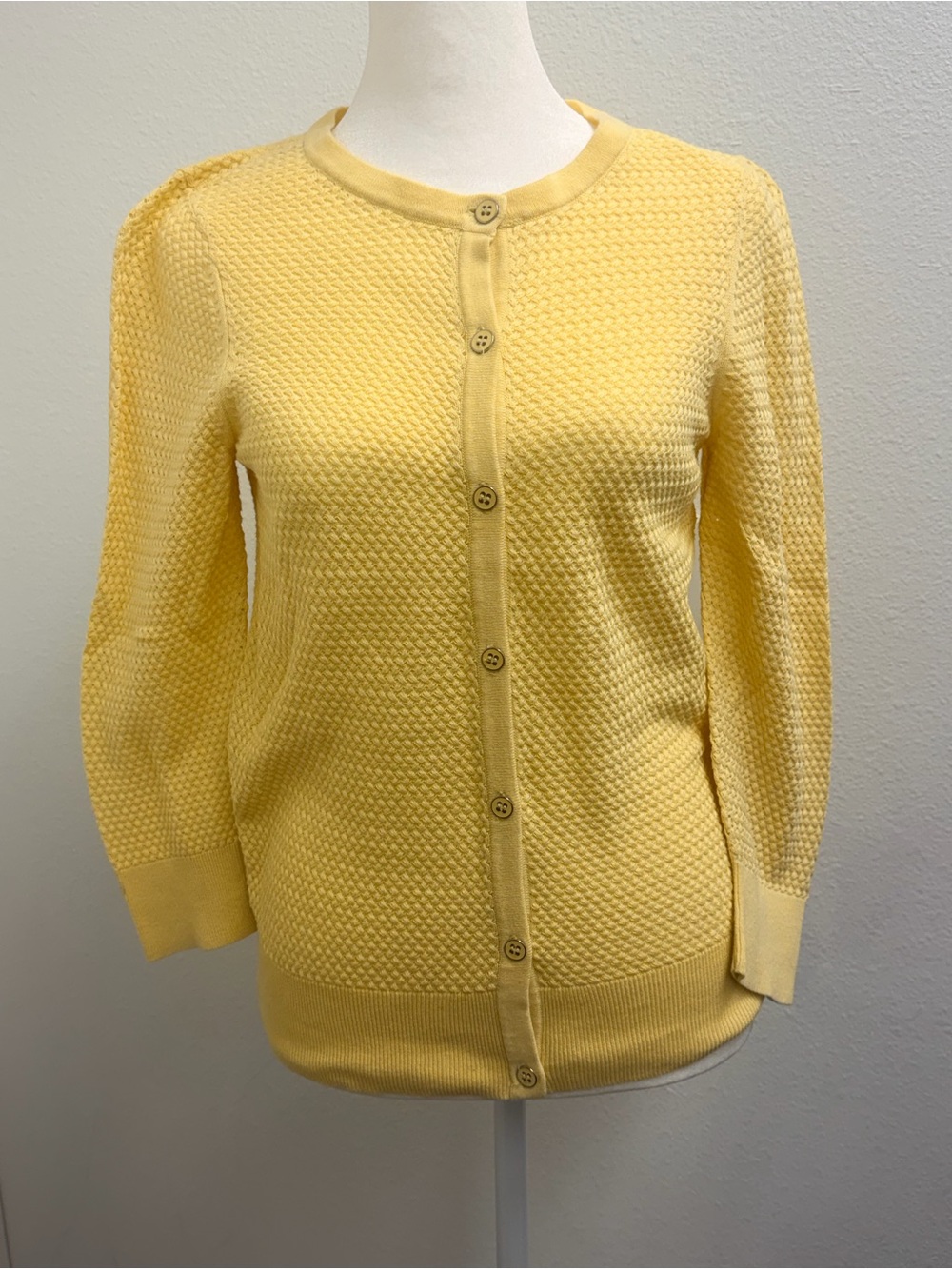 The Limited Yellow Women's knit button front Cardigan size Small